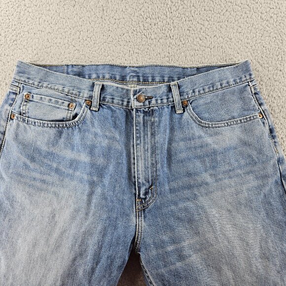 Levis Jeans Mens 38x34 Blue 505 Regular Fit Straight Leg Modern Work Pants - Picture 2 of 16